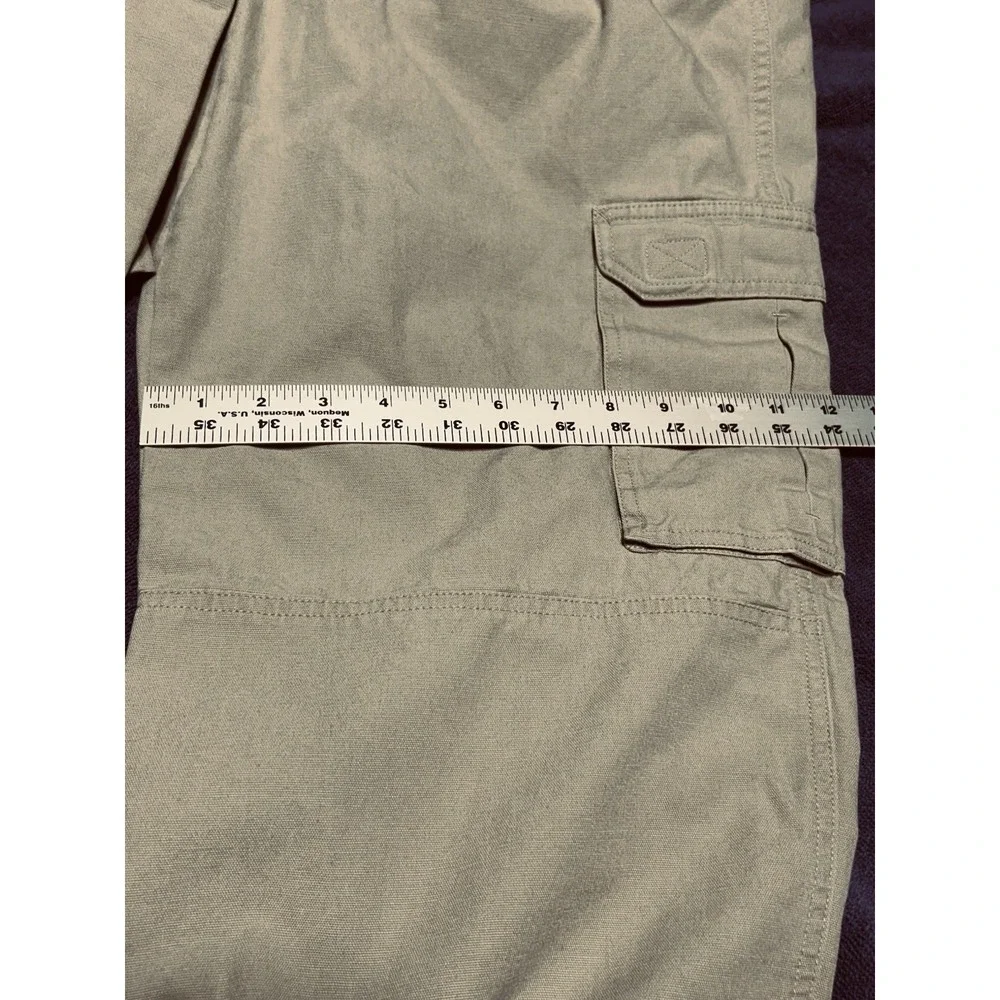 Men's‎ Cabelas Double Knee Cargo Pants Sz 36W 33 L Beige Straight Leg